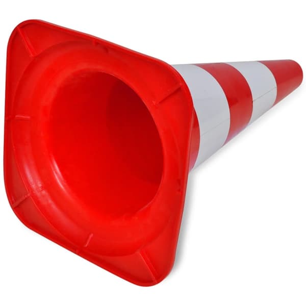 10 Trafikkoner röd och vit 50 cm