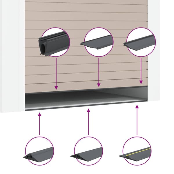 Garagegolvförsegling Svart 155 x 28 mm 2,5 m EPDM-gummi