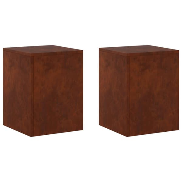 Växtställ 2 pcs Rostig 30 x 30 x 40 cm Väderbeständig stål