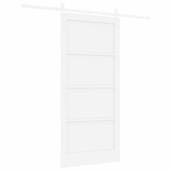 Skjutdörr 93 x 202 cm Konstruerat trä Vit