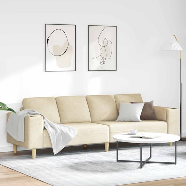 Vardagsrumsoffa Kräm 250 x 77 x 76 cm Polyester