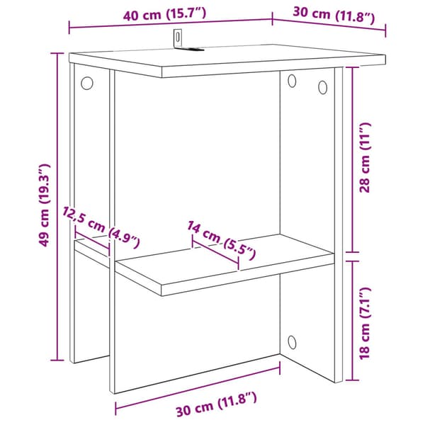 Kaffeebord 2 pcs Vit 40 x 30 x 49 cm Konstruerat trä