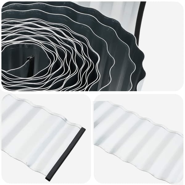 vidaxl Kant för gräsmatta 20 m x 20 cm Galvaniserat stål Silver