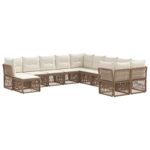 Trädgårdsoffset 11 pcs Beige konstrotting
