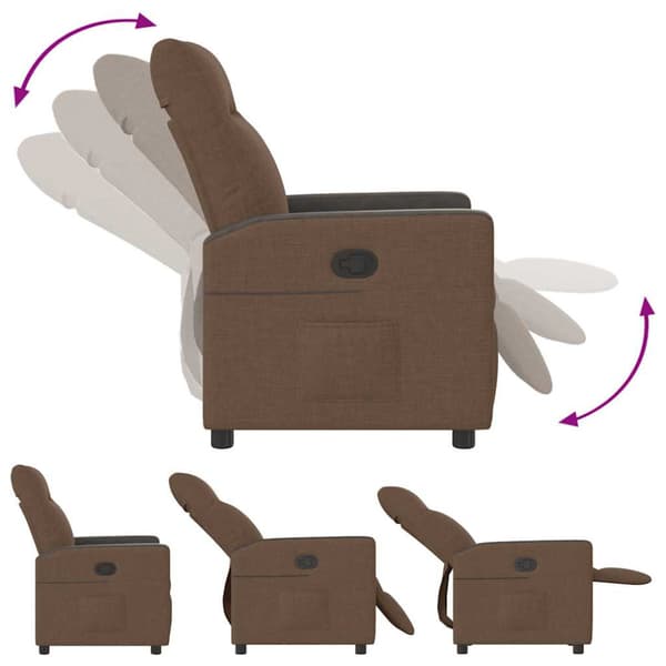 Reclinerfåtölj brun tyg