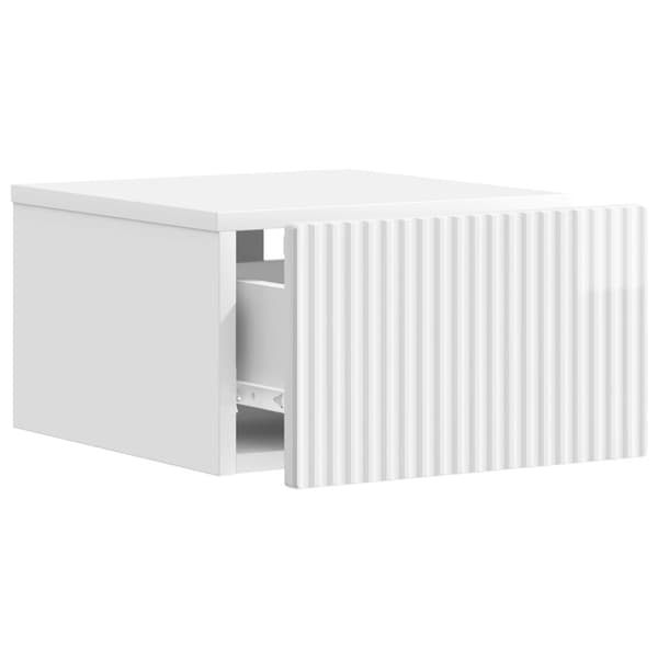 Väggmonterat Sängbord 2 pcs Vit högglans 33 x 34,5 x 20 cm