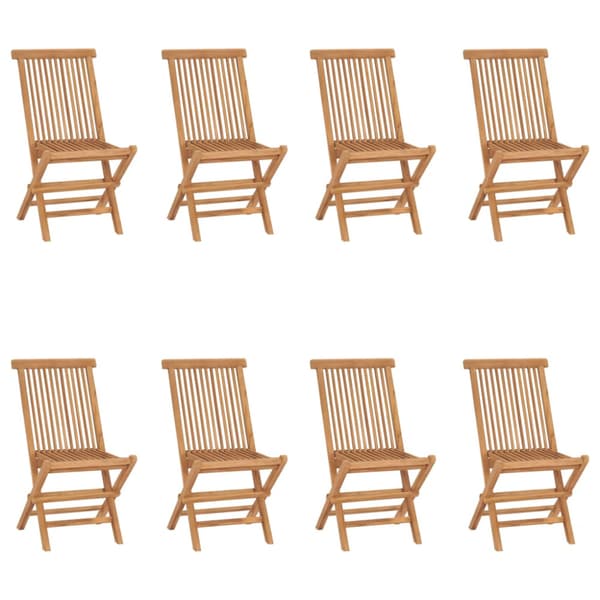 Hopfällbara trädgårdsstolar 8 st massiv teak