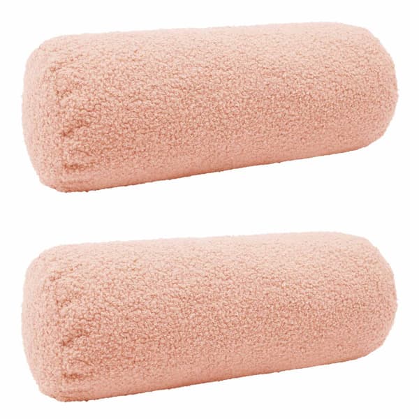 Kuddöverdrag 2 st HEERLEN Rosa Ø 15 x 40 cm Bouclé
