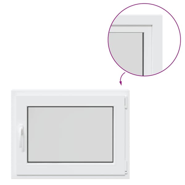 Källarfönster RISOR Vit 80 x 50 cm PVC och glas