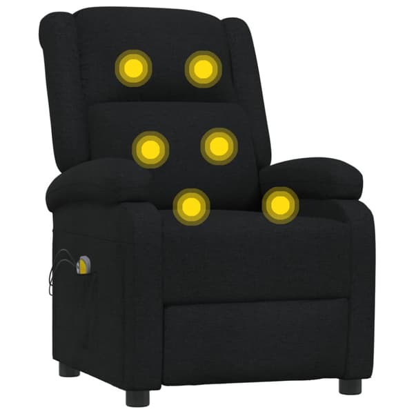 Elektrisk massagefåtölj svart tyg