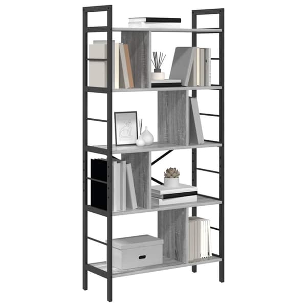 Hyllsystem Grå Sonoma 75 x 30 x 156 cm Konstruerat trä