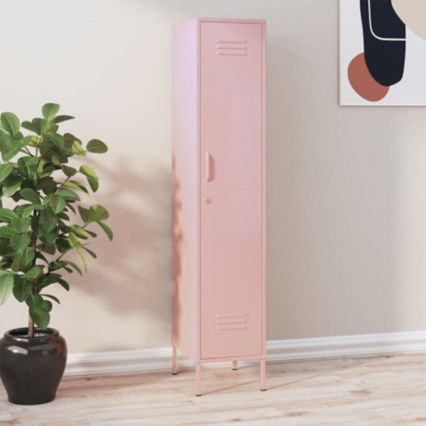 Förvaringsskåp rosa 35x46x180 cm stål