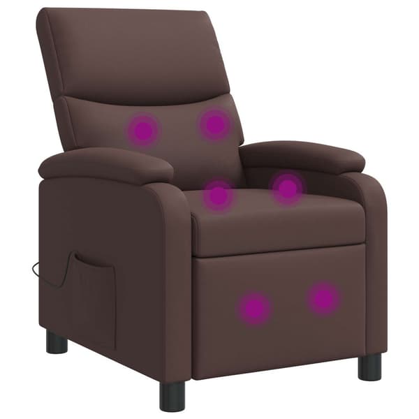 Massagefåtölj Brun Konstläder