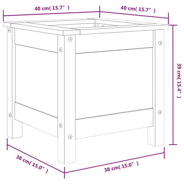 Odlingslåda 40x40x39 cm massivt douglasträ