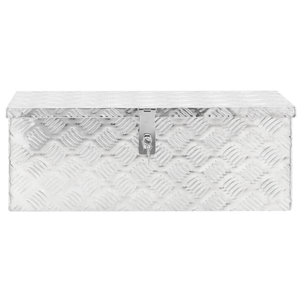Förvaringslåda silver 70x31x27 cm aluminium