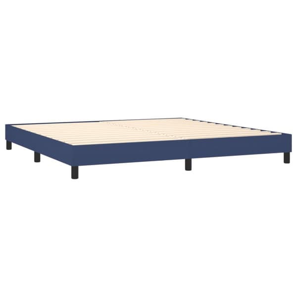 Ramsäng med madrass blå 200x200 cm tyg
