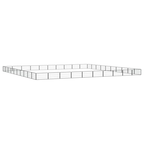 Hundbur 40 paneler svart 100x50 cm pulverlackerat stål