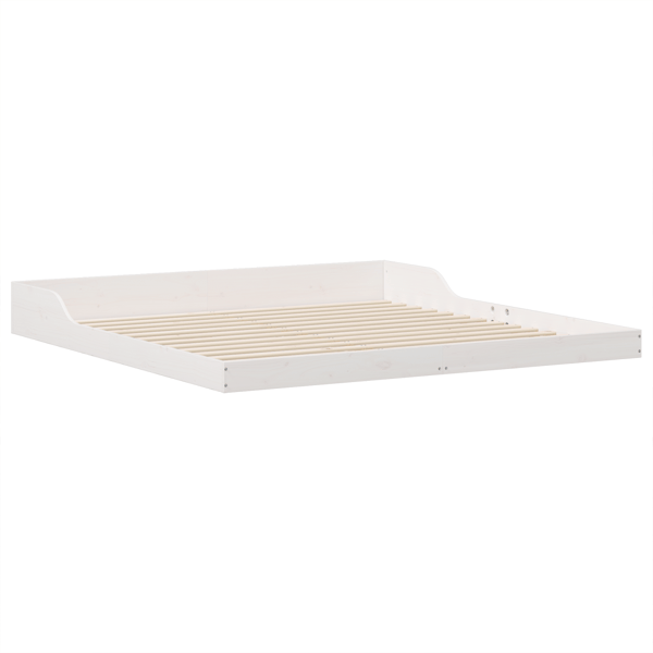 Sängram Vit 200 x 210 cm Massiv furu