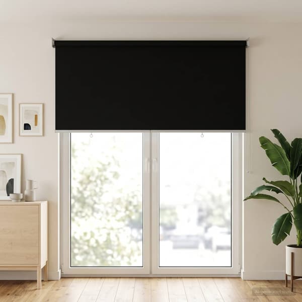 Rullgardin UV-skydd Svart 120 x 230 cm Polyester