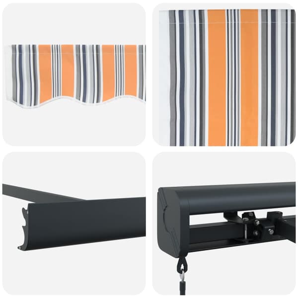Utfällbar markis Orange och Grå 400 × 300 cm