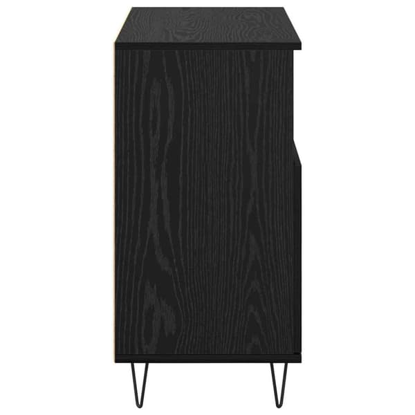 Sideboard 2 pcs Svart Ek 60 x 35 x 70 cm