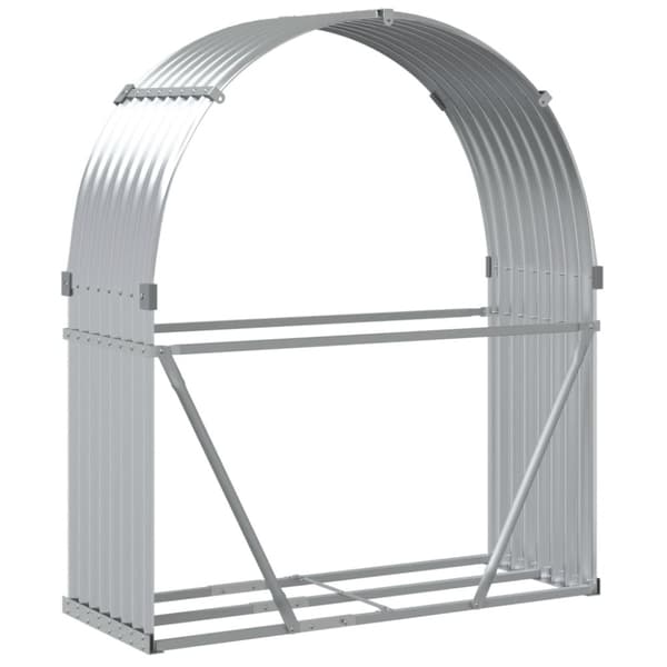 Vedställ silver 120x45x140 cm galvaniserat stål
