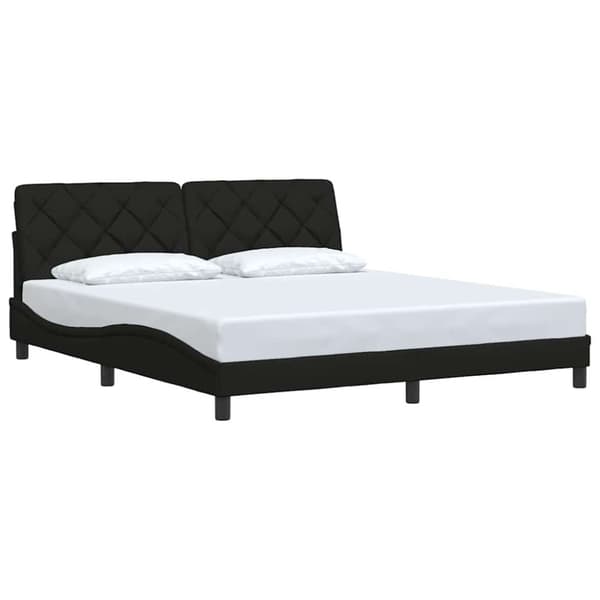 Bed Frame without Mattress Black 180x200 cm Fabric