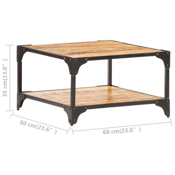 Soffbord 60x60x35 cm massivt mangoträ
