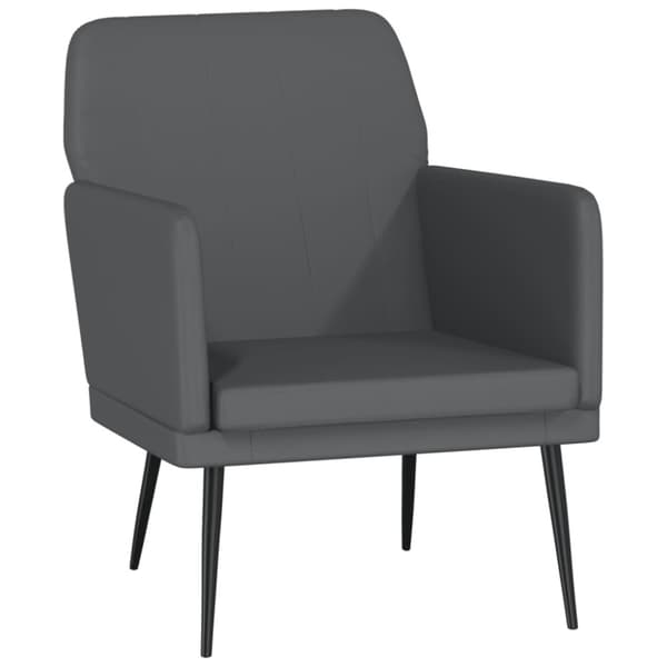 Fåtölj grå 61x78x80 cm konstläder