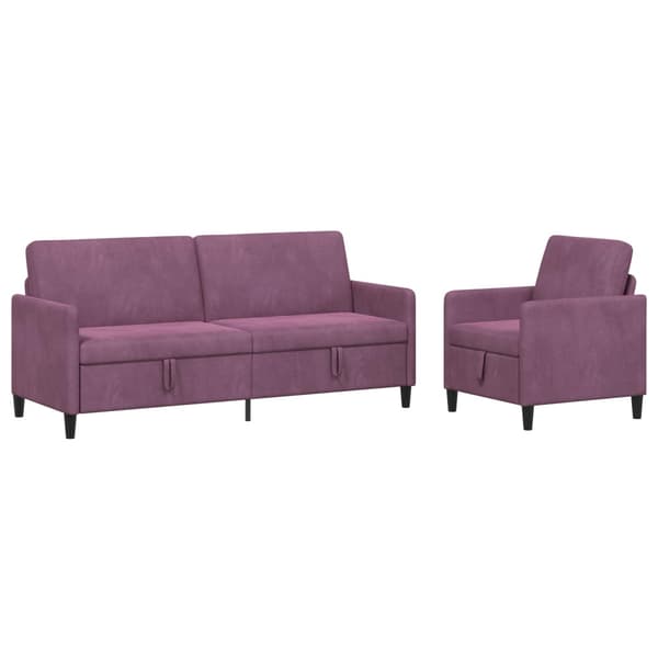 Soffgrupp med förvaring 2 st Lila Polyester