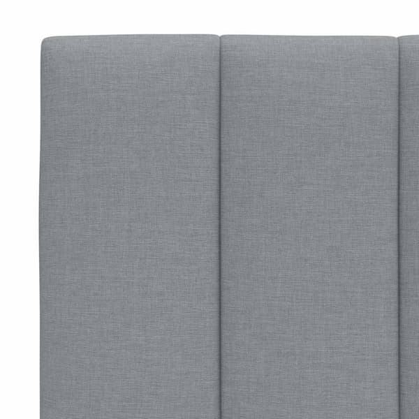 Bed with Mattress "Hanko" Light Grey 140x190 cm Fabric