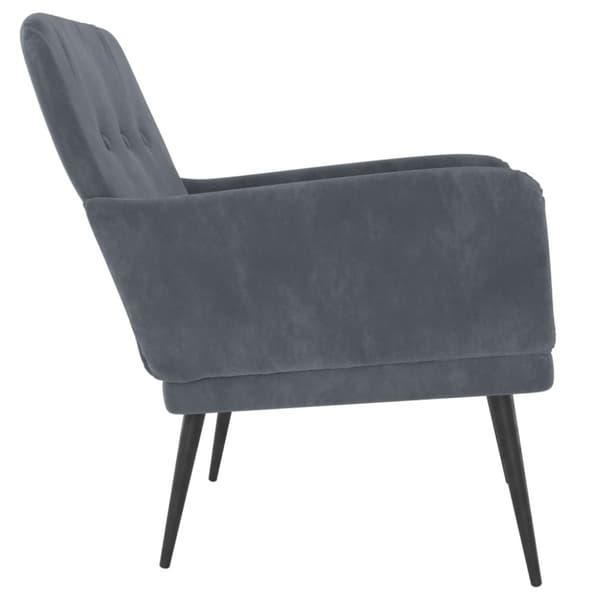 Fåtölj mörkgrå 62x79x79 cm sammet