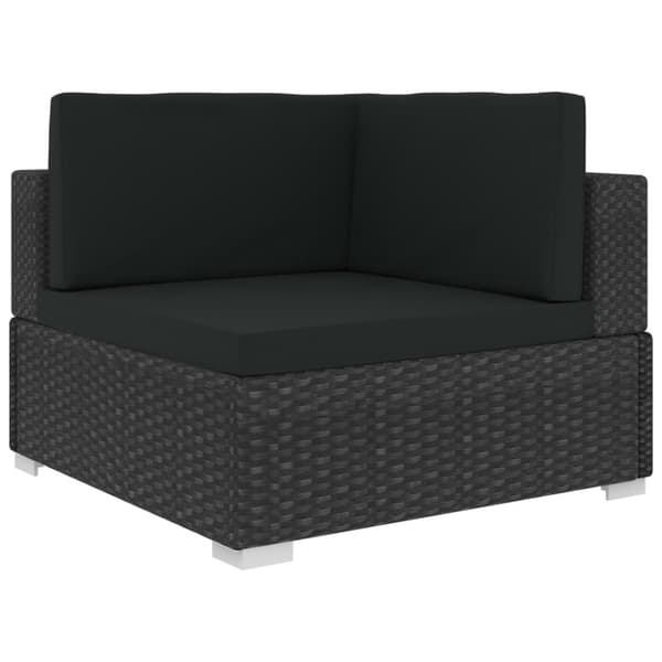 Hörnsitsar modulsoffa 2 st med dynor konstrotting svart