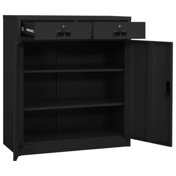 Dokumentskåp antracit 90x40x102 cm stål