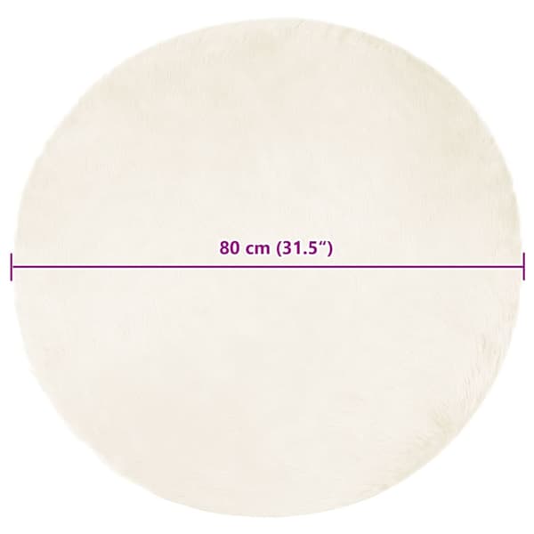 Fuskfäll matta TAFALLA Vit Ø 80 cm Polyester