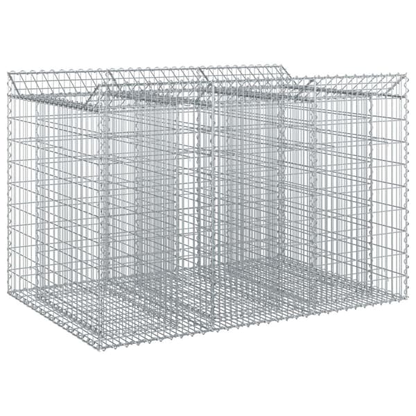 Gabion upphöjd säng 2 pcs Silver