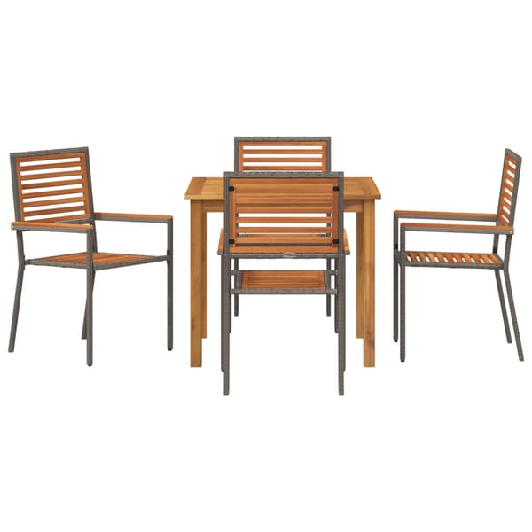 Trädgårdsmöbelset 5 pcs Grå Massivt Akaciaträ