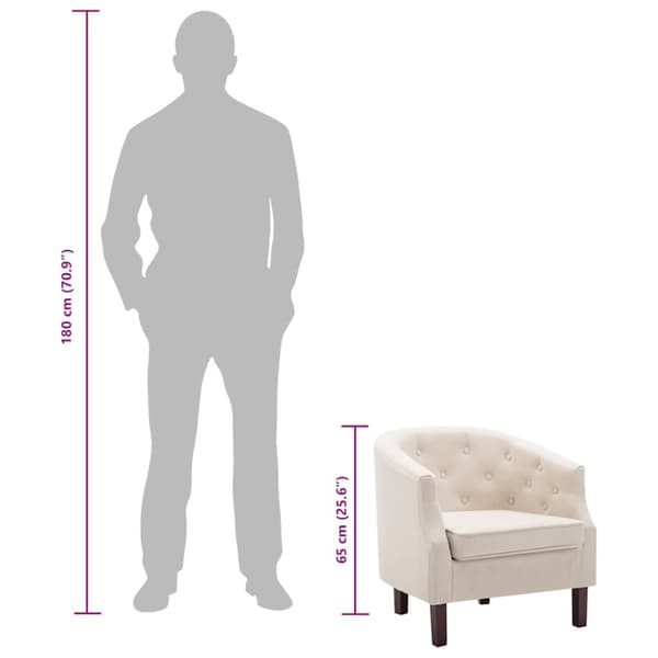Fåtölj beige tyg