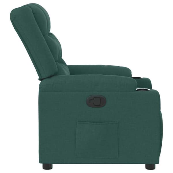 Reclinerfåtölj mörkgrön tyg