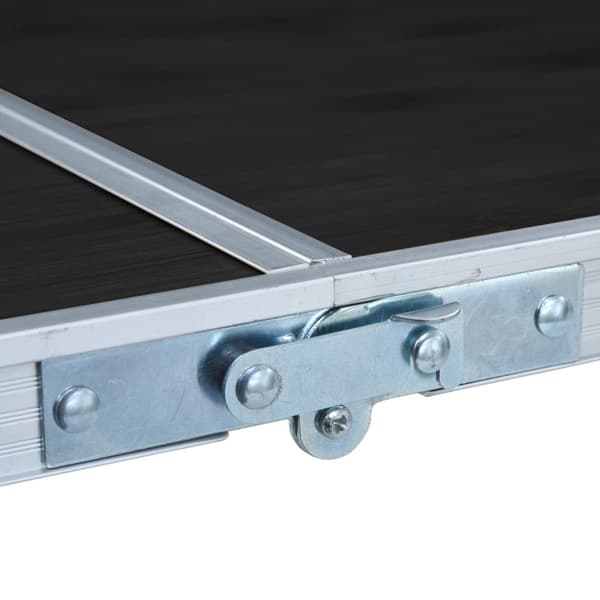Hopfällbart campingbord grå aluminium 120x60 cm