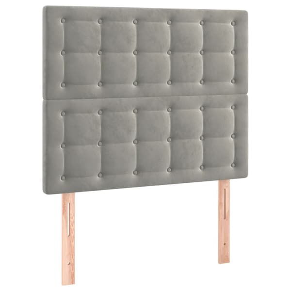 Ramsäng med madrass ljusgrå 100x200 cm sammet