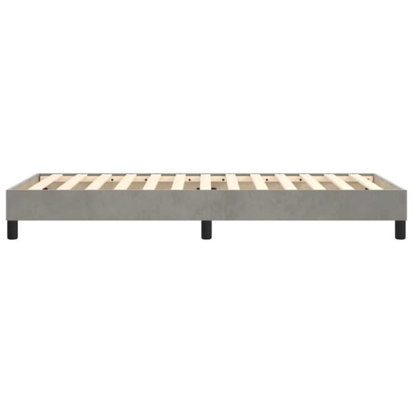 Boxspring-sängram ljusgrå 100x200 cm sammet