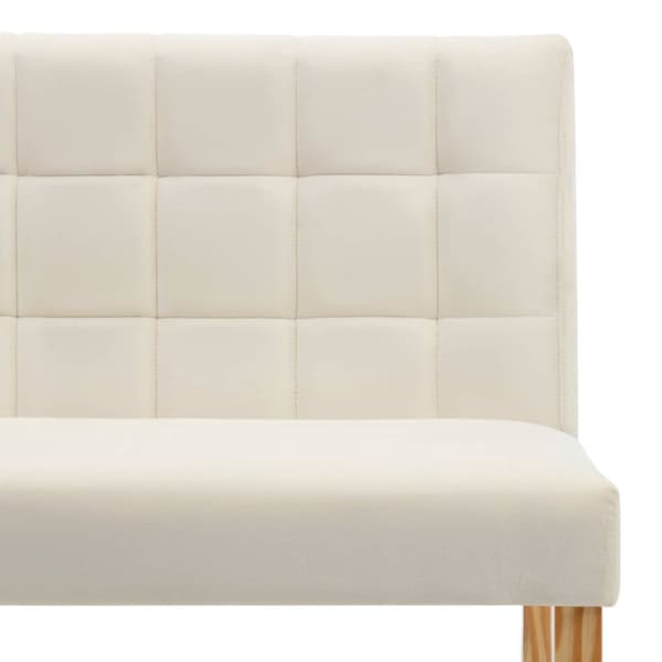 Bänk 140 cm gräddvit sammet