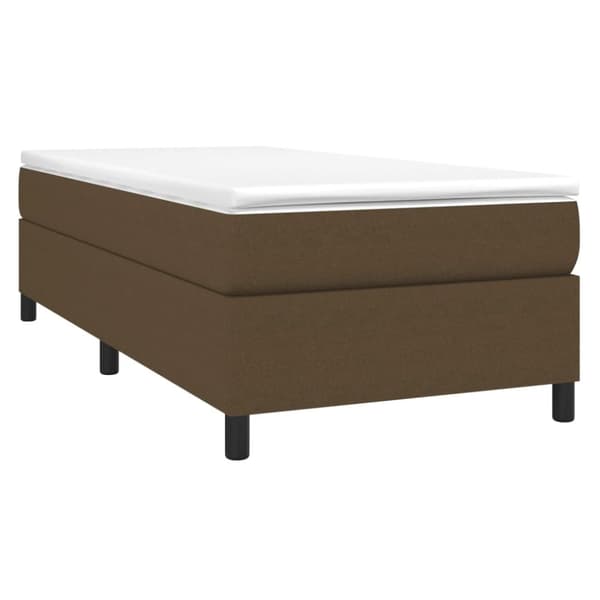 Boxspring-sängram mörkbrun 100x200 cm tyg