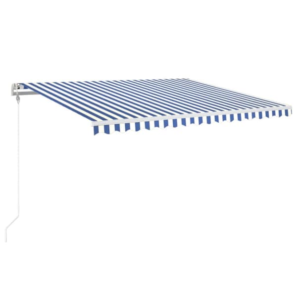 Markis automatiskt infällbar 450x350 cm blå och vit
