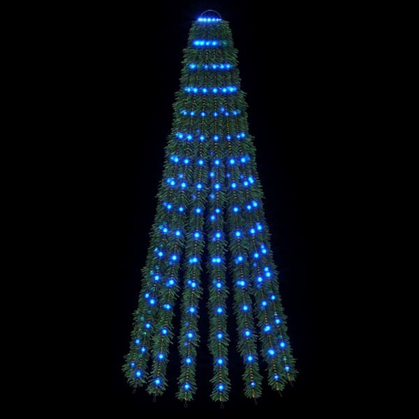 LED Julgran 150 cm 240 LED-lampor Blå Stål Grön