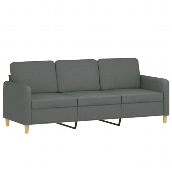 3-sitssoffa mörkgrå 180 cm tyg