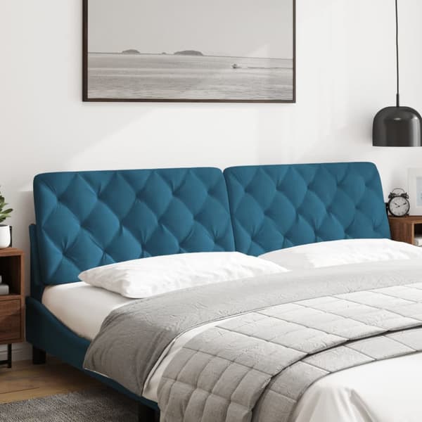 Headboard Cushion Blue 200 cm Velvet