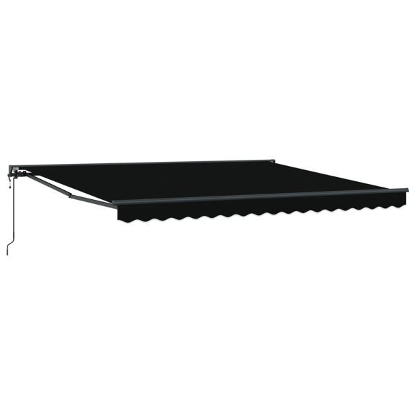 Markisram Svart 400 × 300 cm Polyester med PU-beläggning