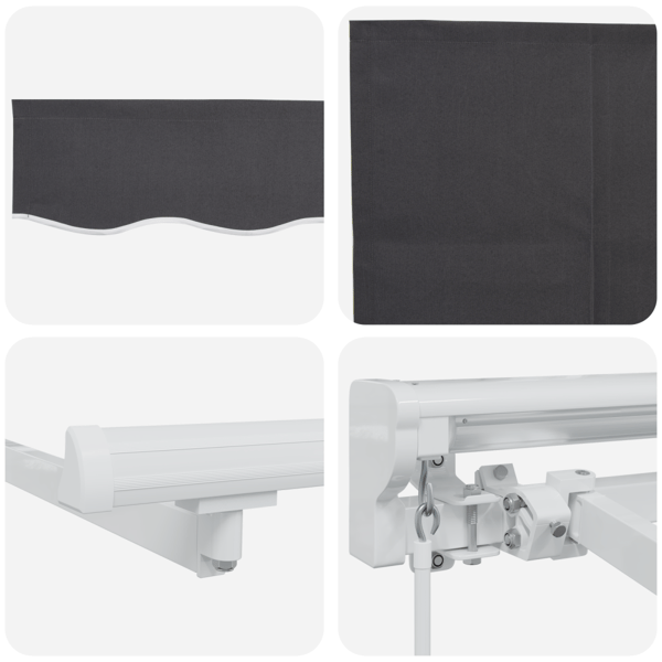 Markisram Antracit 350 x 200 cm Polyester med PU-beläggning